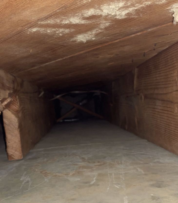 HVAC duct after professional cleaning