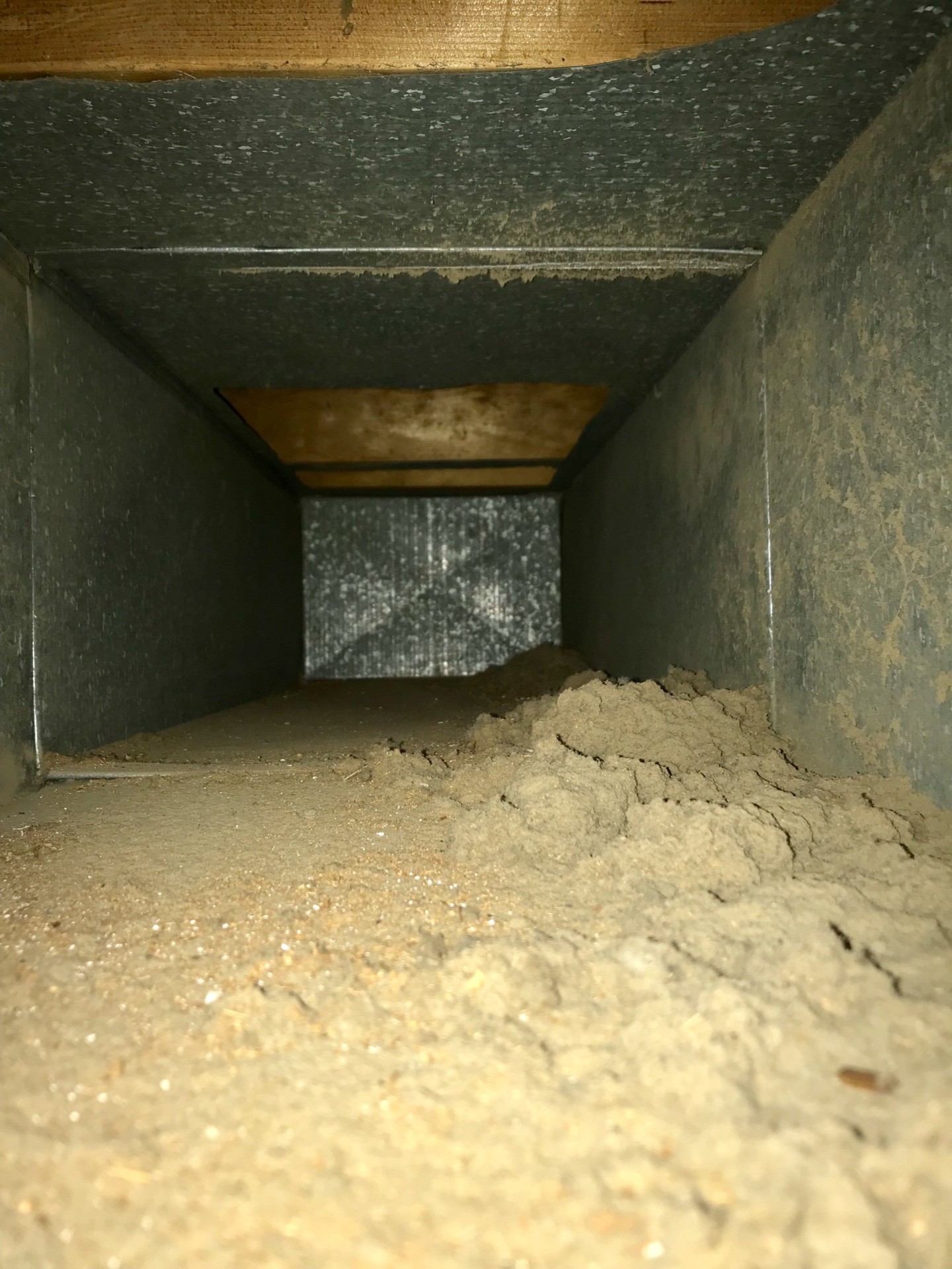 HVAC duct before professional cleaning