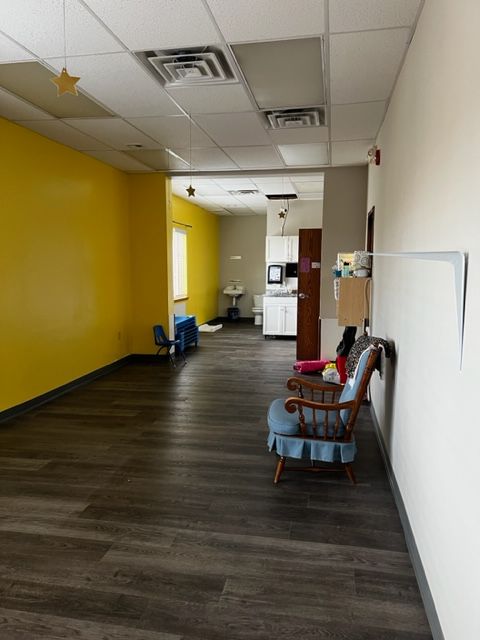 Completed luxury vinyl plank flooring throughout the day care